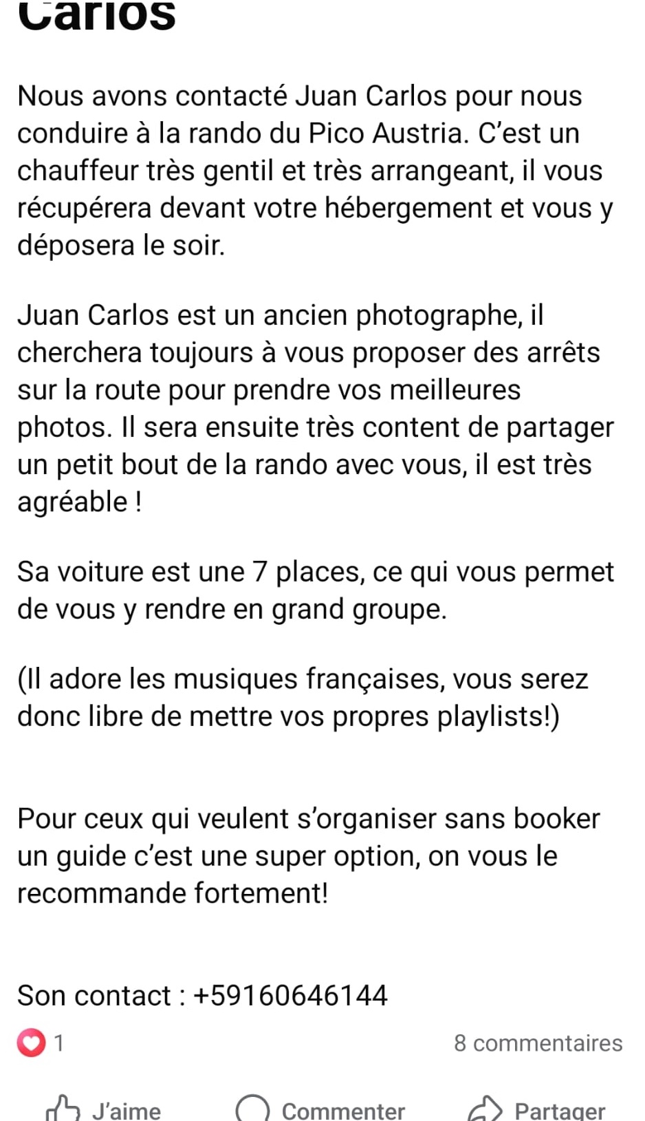 Captura de recomendación en redes sociales